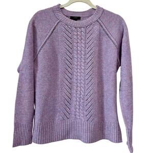 J.Crew 100% Wool Sweater Lavender Color Textured Womens Medium